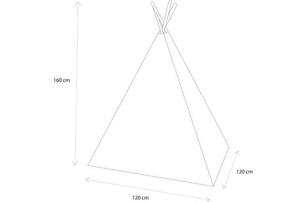 Afmetingen van de speeltent.