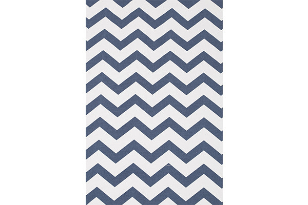 Streepmotief, donkerblauw van kleur.