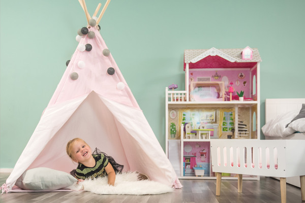 Prachtige speeltent in de kleur roze van Bandits 