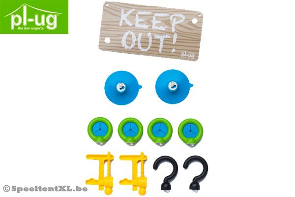 Pl-ug tent kit in luxe verpakking.