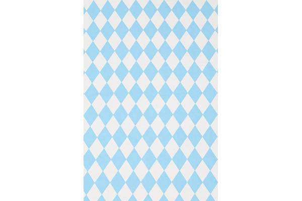 Ruitmotief, fris blauw van kleur.